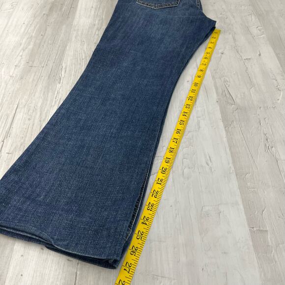 London Jean Stretch Y2K High Rise Wide Leg Flare Button Fly Jeans *Hemmed 6 - Picture 9 of 11